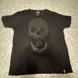 Black Skull Graphic No Fks Given T-Shirt